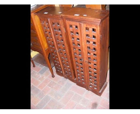 A pair of hardwood CD towers 
