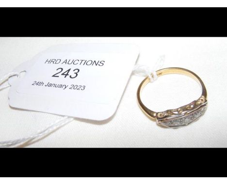 An 18ct five stone diamond ring