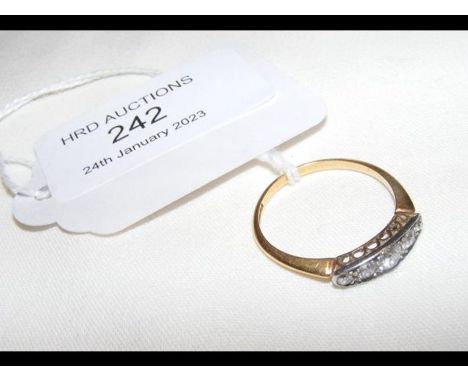 An 18ct five stone diamond ring