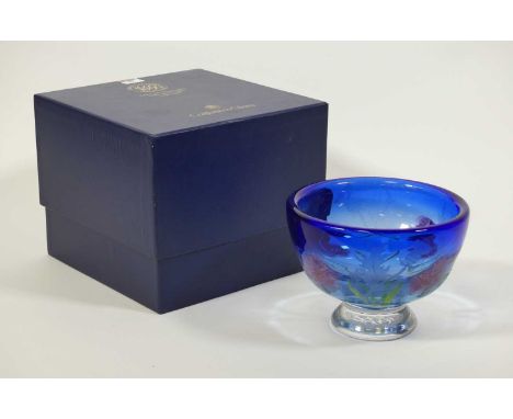 A Caithness coloured glass table bowl, commemorating the Tercentenary 1695-1995 of the Bank of Scotland, dia.21cm, boxed 
