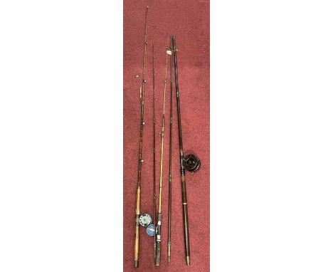 A collection of vintage fishing rods