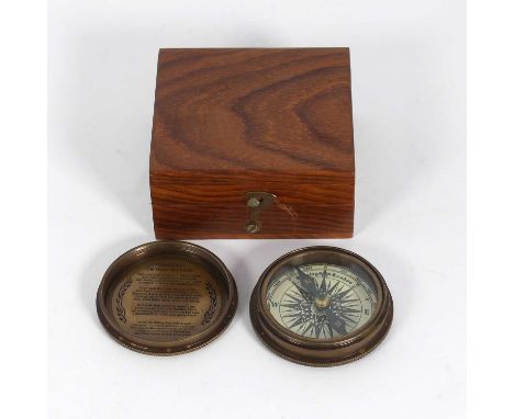 A reproduction Stanley pocket compass, boxed