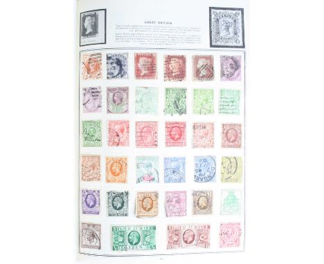 The Ajax Stamp Album, a well filled album of used stamps Aden - Zululand to include GB 1/2d orange, 1/2d blue, 1d reds, 1d li