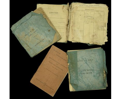 An original Royal Air Force Pilot’s Flying Log Books appertaining to Flight Lieutenant E. A. G. Rumbelow, Royal Air Force, wh