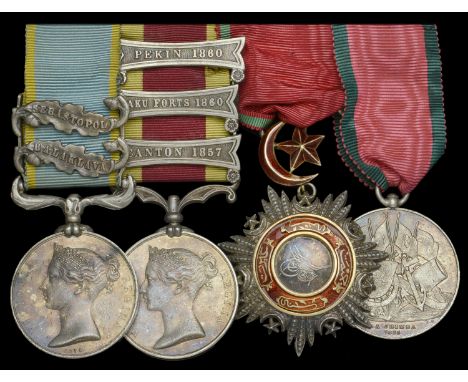 Four: Attributed to General J. M. de C. Meade, Royal Marines  Crimea 1854-56, 2 clasps, Balaklava, Sebastopol, unnamed as iss