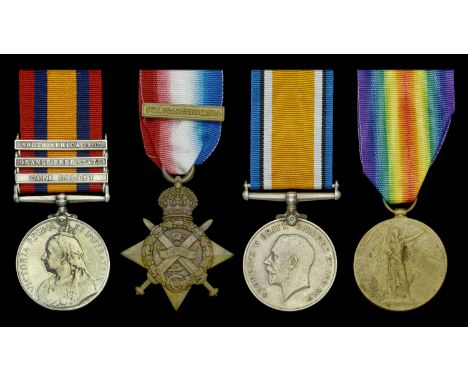 Four: Driver G. Purcer, Royal Field Artillery  Queen’s South Africa 1899-1902, 3 clasps, Cape Colony, Orange Free State, Sout