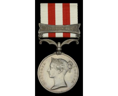 Indian Mutiny 1857-59, 1 clasp, Lucknow (Capt. S. Chalmers, Sub-Asst. Comy. Genl.) good very fine  £500-£600  ---  Provenance