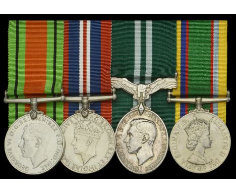 Four: Flying Officer C. H. C. Nicholls, Royal Air Force Volunteer Reserve  Defence and War Medals 1939-45; Air Efficiency Awa
