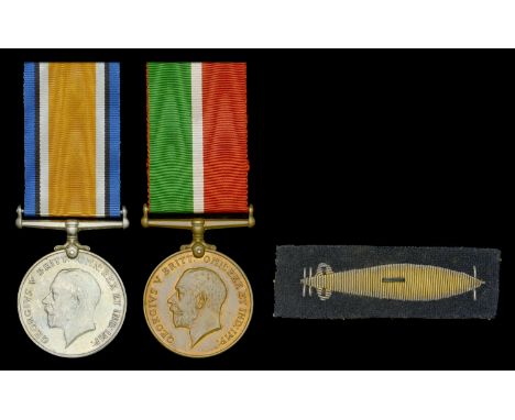 Pair: Third Engineer S. F. Townend, Mercantile Marine, who survived the sinking of S.S. Verdi by the German Submarine U-53 on