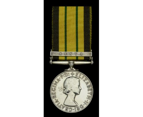 Africa General Service 1902-56, 1 clasp, Kenya (22588244 Cpl. T. Spencer. R.A.P.C.) some light surface marks, otherwise good 