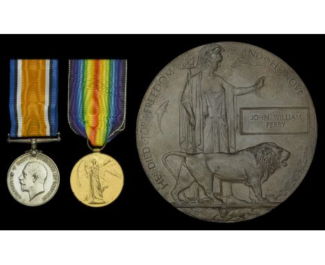 Pair: Private J. W. Perry, 2nd/1st (Buckinghamshire) Battalion, Oxfordshire and Buckinghamshire Light Infantry, who was kille