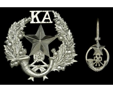 The Cameronians (Scottish Rifles) Kelvinside Academy Cadet Corps Glengarry Badge c.1920 Of standard Pattern, thistle wreath, 