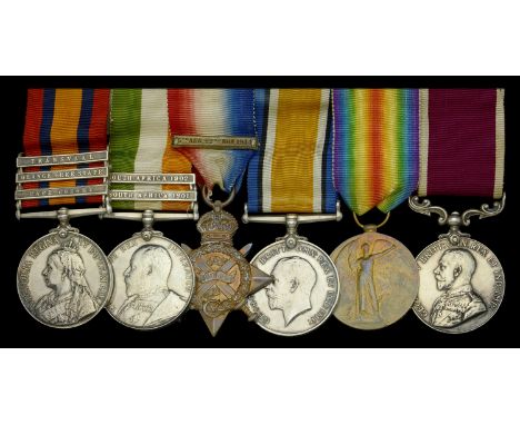 Six: Sergeant G. Adamson, Cheshire Regiment  Queen’s South Africa 1899-1902, 3 clasps, Cape Colony, Orange Free State, Transv