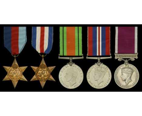Five: Private E. W. H. Barlow, Oxfordshire and Buckinghamshire Light Infantry  1939-45 Star; France and Germany Star; Defence