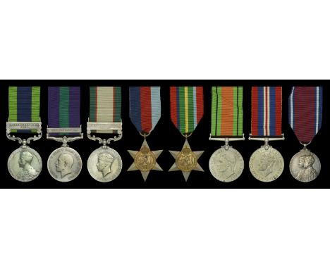 Eight: Subadar Fida Hussain Shah, 16 Punjab Regiment  India General Service 1908-35, 1 clasp, Afghanistan N.W.F. 1919 (3615 S