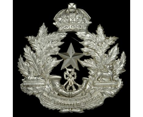 The Cameronians (Scottish Rifles), 4th Volunteer Battalion NCOs Helmet Plate c.1883-1900. A silvered die stamped example feat