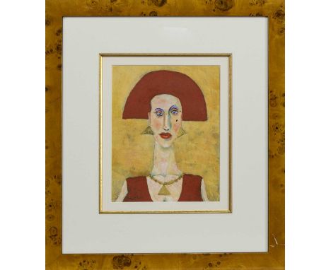 CONTEMPORARY SCHOOL,PORTRAIT OF A LADYoil on board, signed 'Mitchell'image size 22cm x 17cm, overall size 45cm x 39cm Mounted