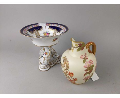 ROYAL WORCESTER EWER,along with a continental comport (2)
