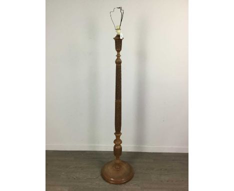 EASTERN CARVED STANDARD LAMP,157cm high to sconce
