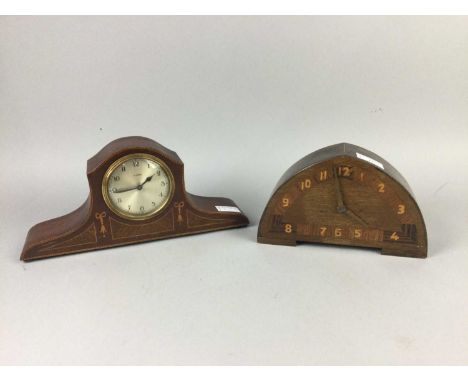 ART DECO MANTEL CLOCK,along with another (2)