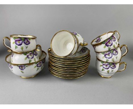 ROYAL ALBERT 'PANSY' PART TEA SERVICE,comprising sugar, cream, twelve saucers, nine cups, twelve side plates and two biscuit 