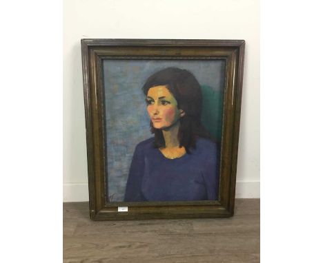 PORTRAIT OF A WOMAN,along with four other pictures framed, the largest measuring 68cm (5)Condition report: Condition of all p
