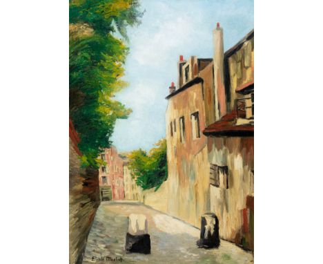 ELISÉE MACLET (Lyons-en-Santerre, 1881 - Paris 1962)."Street of Montmartre".Oil on canvas.Signed in the lower left corner.Siz