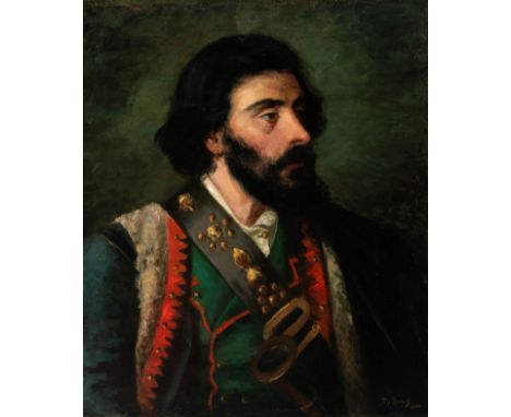 MODESTO BROCOS Y GÓMEZ (Santiago de Compostela, 1852 - Rio de Janeiro, 1936)."Portrait of a Gentleman, 1880.Oil on canvas. Re