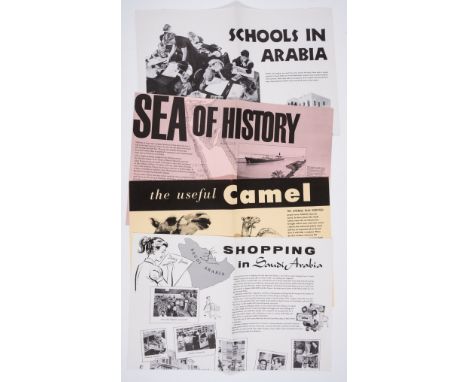 Middle East.- Saudi Arabia.- Aramco.- Group of 20 Posters showing schools, business and social life in Saudi Arabia, folds, l