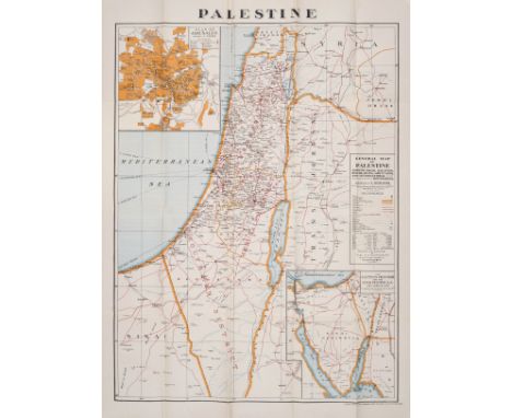 Middle East.- Nicohosoff (Alexander) Palestine, pre-War map of Palestine with inset map of the Sinai Peninsula, lithograph pr