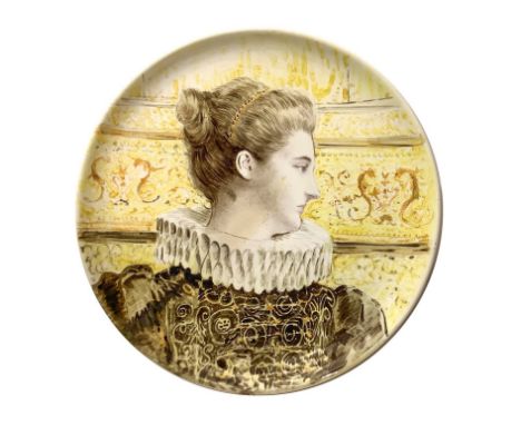 Hand painted polychrome ceramic Brand on the underside of the plate; Restorations on the back    diam. cm. 59.5  