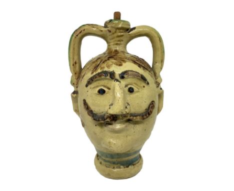 Anthropomorphic quartara in Caltagirone ceramic, nineteenth century H 22 cm  