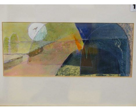 Claire Denny R.W.S, British 20thC. Packwood House garden (1992). Mixed media on board. 11 x 25cms