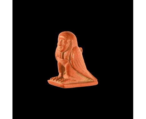 Saite Period, 26th Dynasty, 664-525 BC. A large jasper amulet of the Ba, or soul, in the form of a hawk with human head; wear
