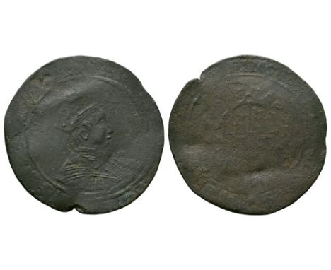 1549-1550 AD. Second issue. Obv: profile bust with [EDWARD VI D G AGL FRA Z HIB REX] legend and uncertain mintmark. Rev: arms