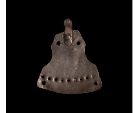 10th-12th century AD. A sheet-silver pendant axehead with pierced detailing, attachment loop. Cf. Sedov, B.B. Finno-Ugri i Ba