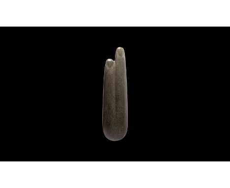 Late New Kingdom, 19th-20th Dynasty, 1292-1069 BC. A stone amuletic plaque of two fingers with nail detailing. Cf. Andrews, C