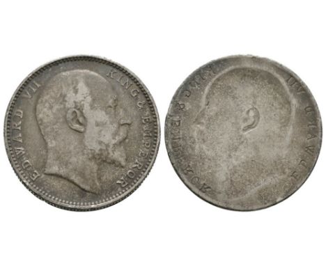 1903-1910 AD. Obv: profile bust with EDWARD VII KING & EMPEROR legend. Rev: incuse and reversed impression of obverse. KM# 50