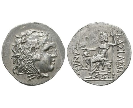 175-125 BC. Mesembria mint. Obv: head of Herakles right, wearing lionskin headdress. Rev: ALEXANDROY BASILEWS legend with Zeu