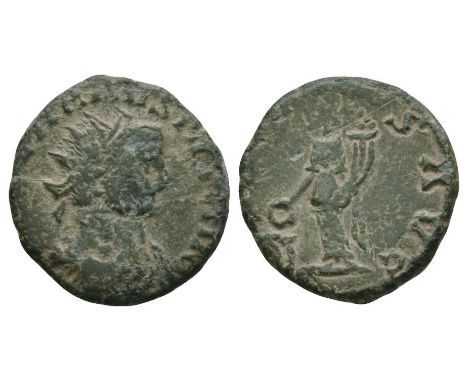 286-287 AD. Rouen mint. Obv: IMP C CARAVSIVS P AIG legend with radiate, draped and cuirassed bust right. Rev: SALVS AVG legen