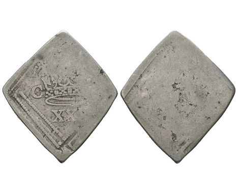 1646-1646 AD. Obv: crown with C - R at sides and XXX below. Rev: with [OBVS] / [NEWARK] in two lines with date below. S. 3140
