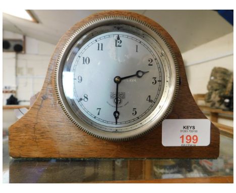 TEAK FRAMED SMITH S MANTEL CLOCK 