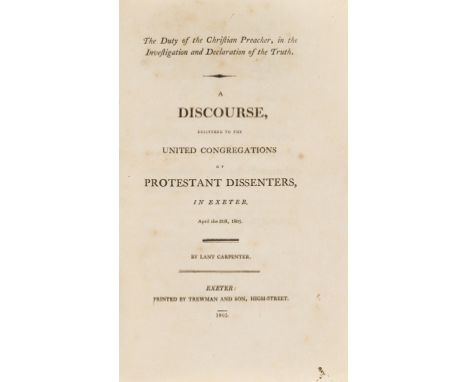 Religion.- Pamphlets.- Carpenter (Lant) The duty of the Christian preacher, in the investigation and declaration of the truth