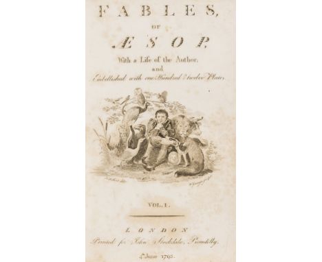 Bewick (Thomas).- Aesop. The Fables, 2 vol., 2 engraved titles (trimmed affecting title and imprint) and 108 engraved plates 