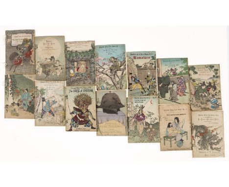 Japanese Fairy Tale series, 12 vol. comprising nos. 1-5, 9, 10, 16-20 only, colour woodblock illustrations on crepe paper, pr