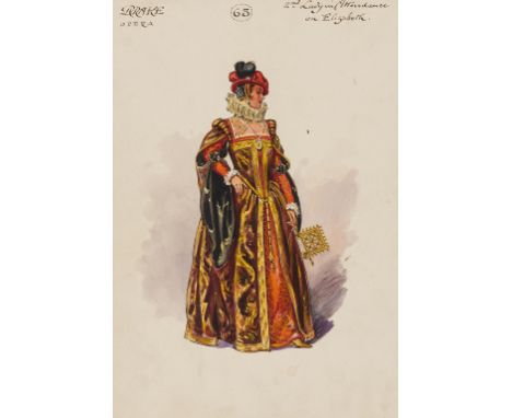 Theatre.- Daly's Theatre.- 36 original costume designs for a production of G. H. Clutsam &amp; Hubert Bath's opera "Young Eng