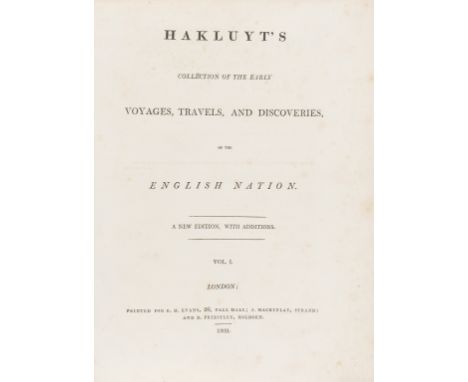 Voyages.- Hakluyt (Richard) Collection of the Early Voyages, Travels and Discoveries, of the English Nation, 5 vol., one of 2