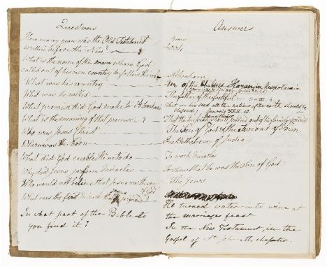 NO RESERVE Children's Religious.- Questions [and Answers] by M.F., manuscript, title and 53pp., a few loose manuscript notes 