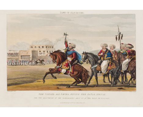 Davenant (William) [Historical Portraiture of Leading Events in the Life of Ali Pacha], 6 hand-coloured aquatint plates only 