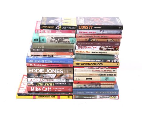 A large collection of assorted rugby interest books. Including JPR Williams - JPR Given the Breaks, My Life in Rugby, signed 